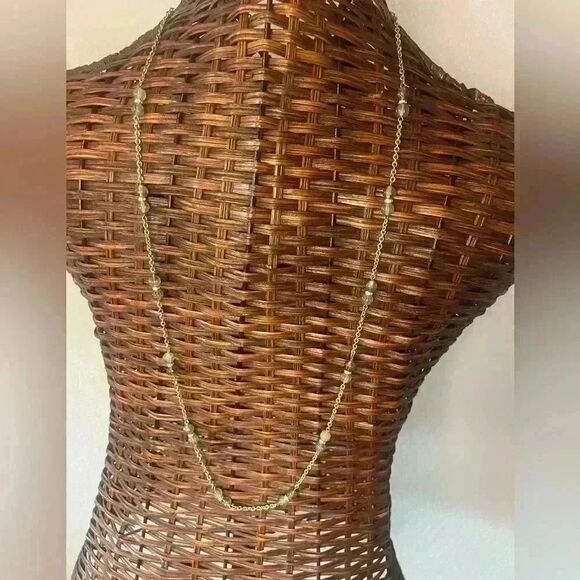 Vintage j crew long bead and gold chain necklace - Picture 1 of 3
